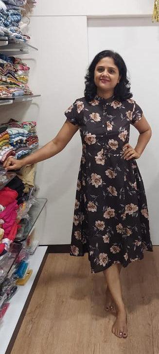 Coffee Pure Cotton Printed One Piece