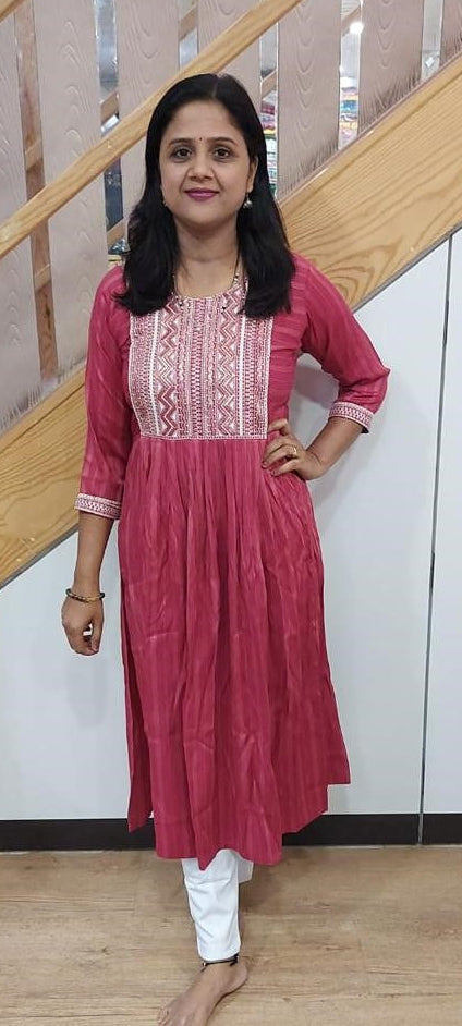 Onion Pink Rayon Kurta