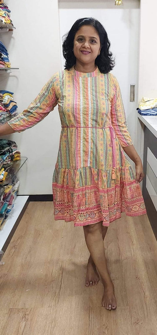 Yellow Knee Length One Piece