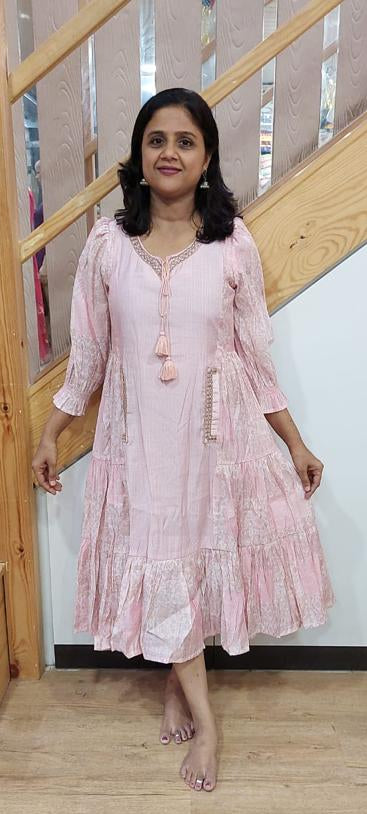 Sand Pink Muslin Long One Piece