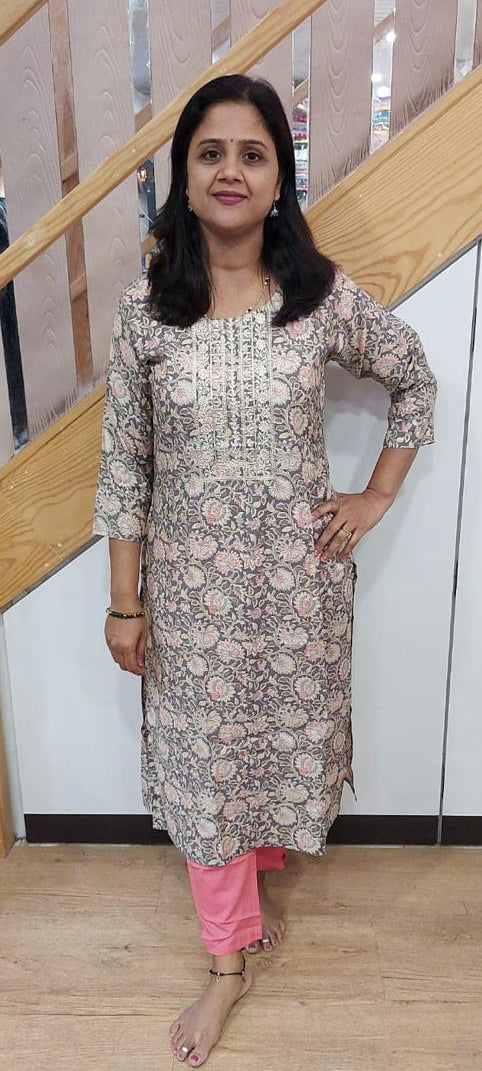 Gray Muslin Silk Kurta