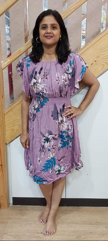Purple  Knee Length One Piece