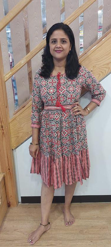 Red  Knee Length One Piece