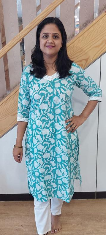 Pista Green Pure Cotton  Printed Kurta