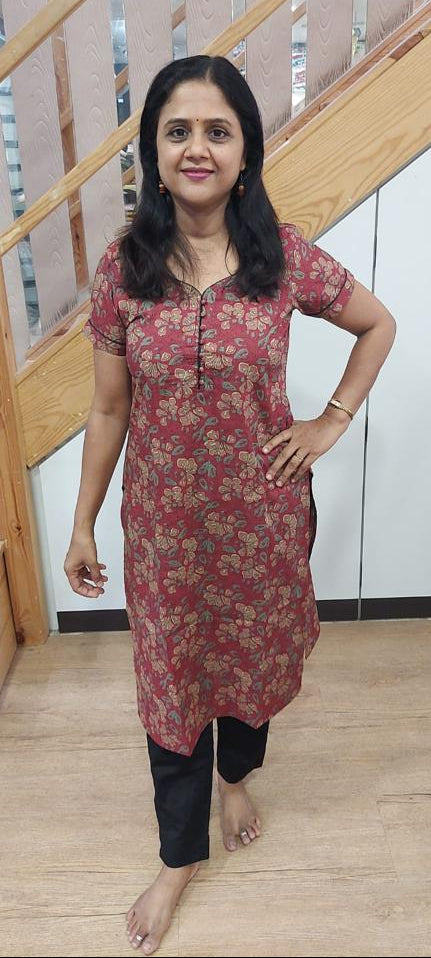 Magenta Pure Cotton Printed Kurta
