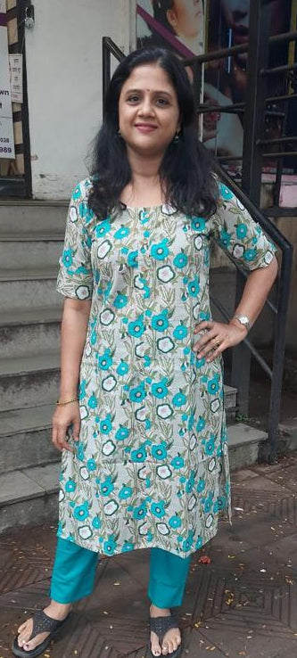 Clay Pure Cotton Printed Kurta