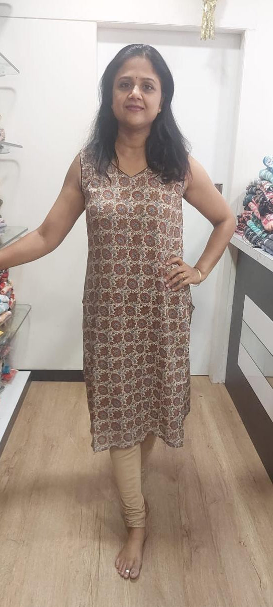 Off White Ajrakh Cotton Kurta