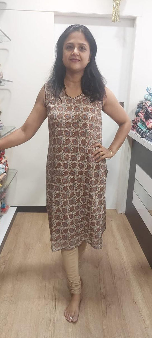 Off White Ajrakh Cotton Kurta