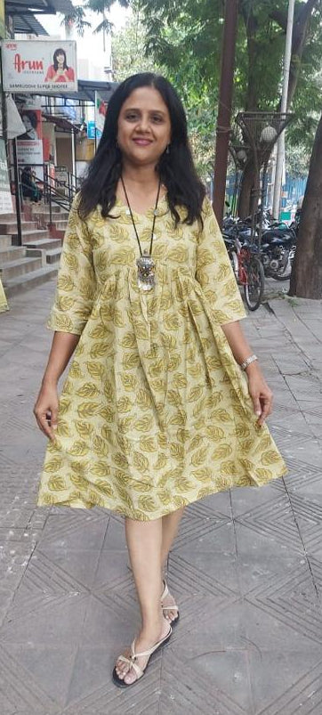 Mustard Yellow Pure Cotton One Piece
