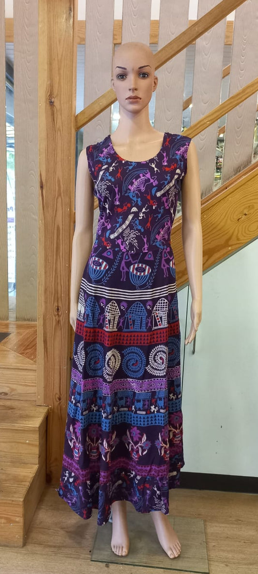 Purple  Rayon Long One piece