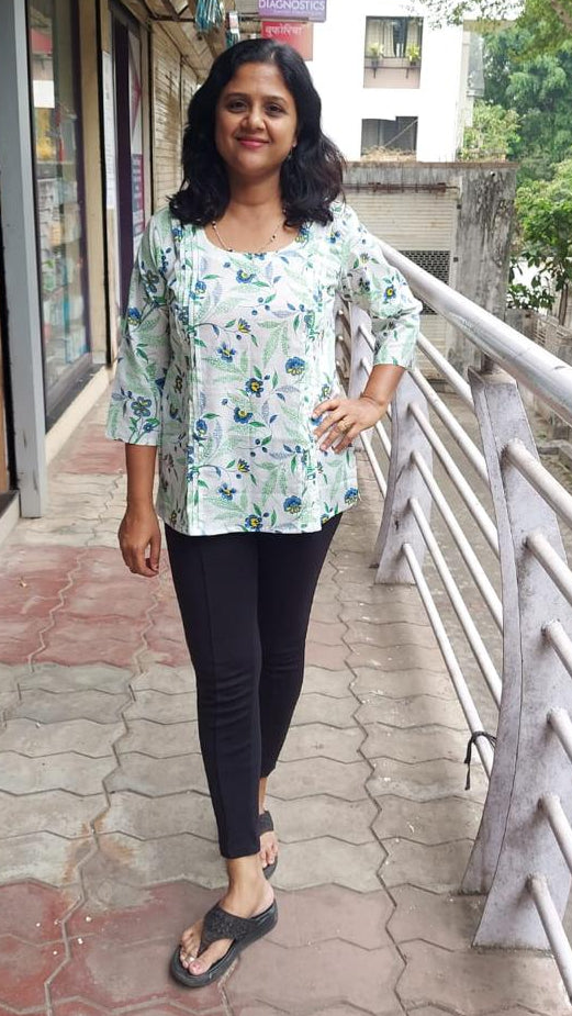 White Cotton Short Top