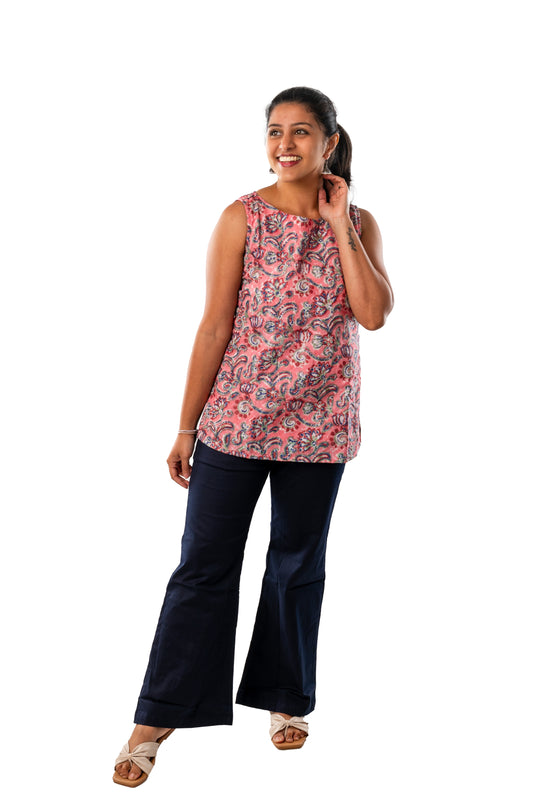 Pink Hakoba Sleeveless Top