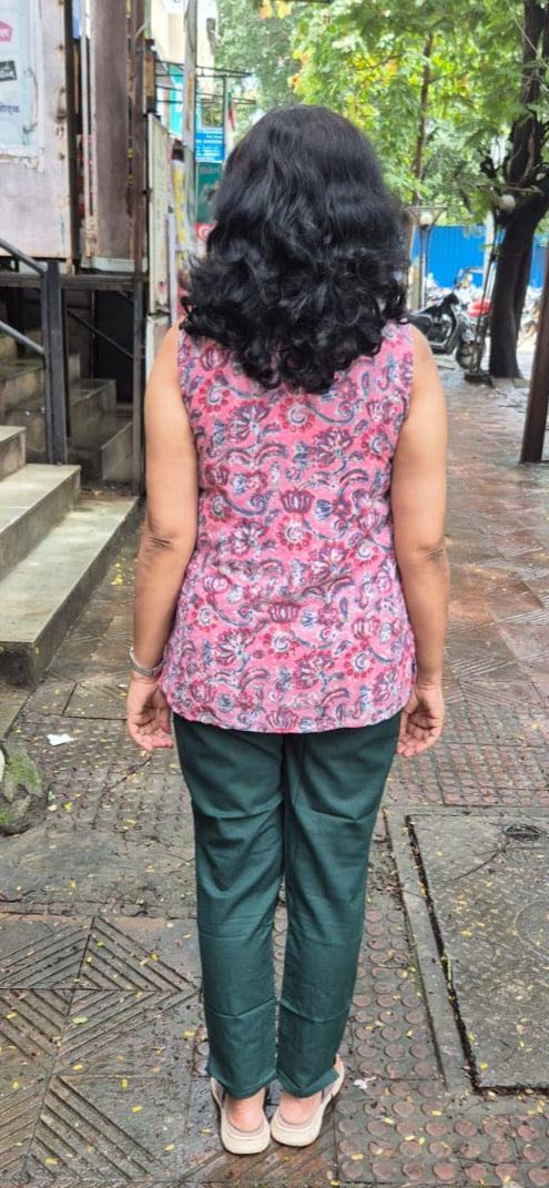Pink Hakoba Cotton Short Top