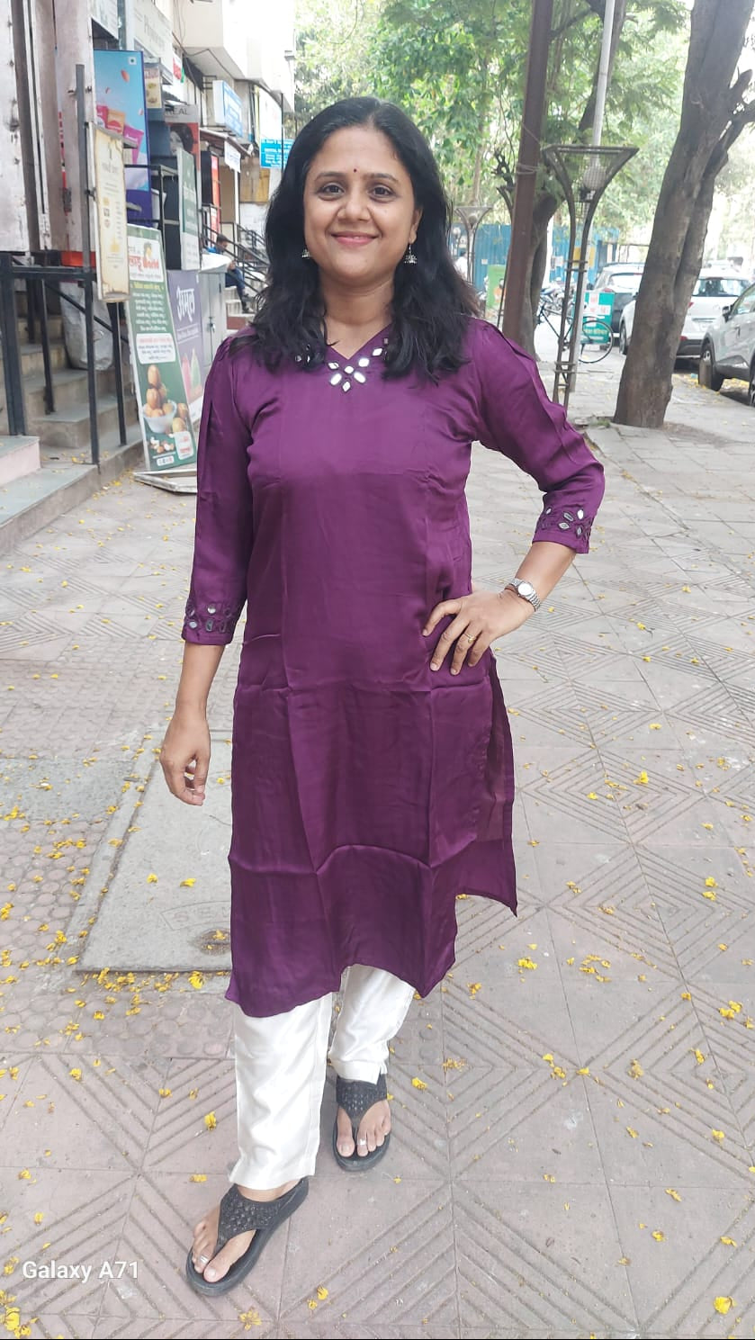 Wine Modal Silk Kurta