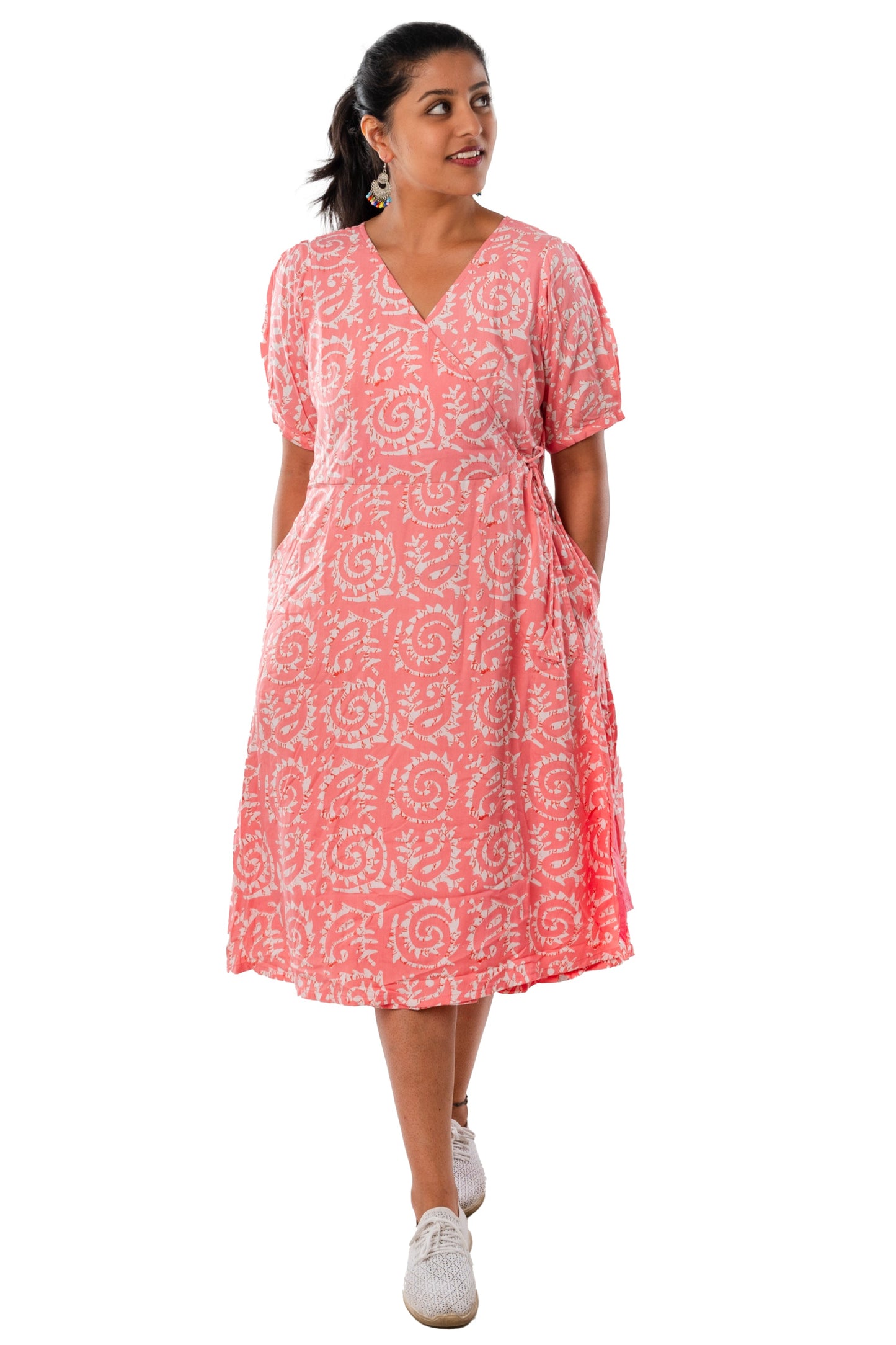 Baby Pink Wraparound One Piece Dress