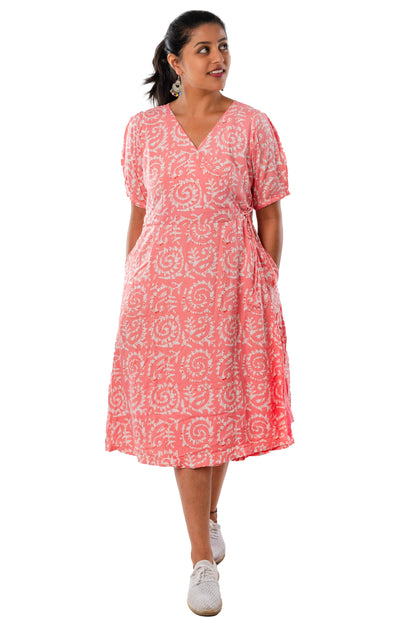 Baby Pink Wraparound One Piece Dress