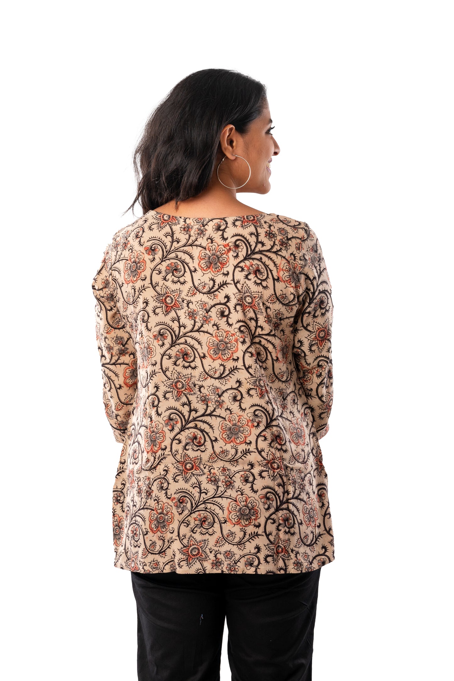 Off White Cotton Silk Kalamkari Top