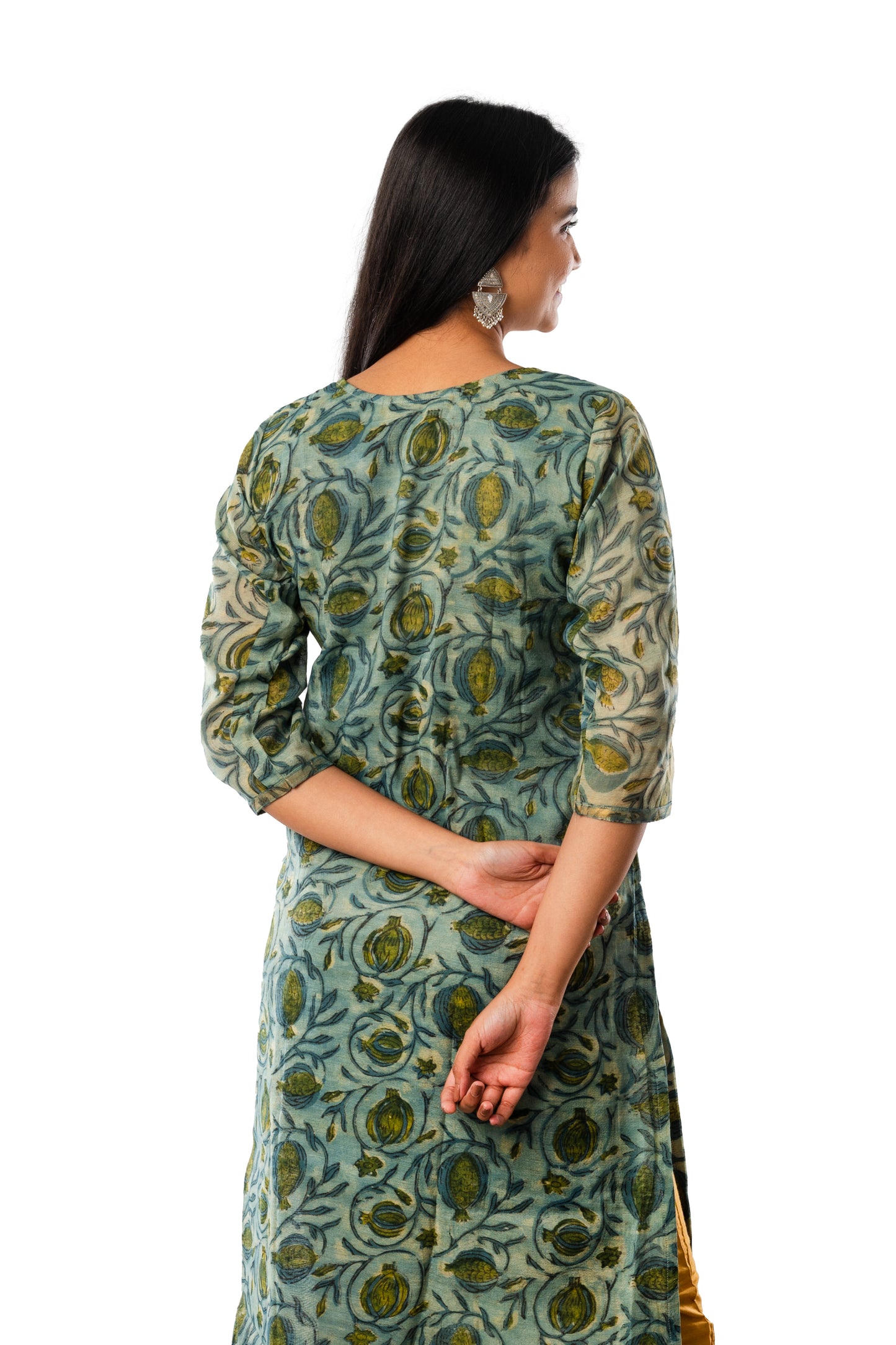 Indigo Chanderi Cotton Vanapsati Ajrakh Kurta