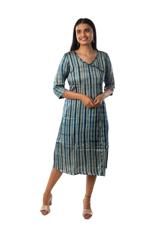 Grey Modal Shibori One Piece Cum Kurta
