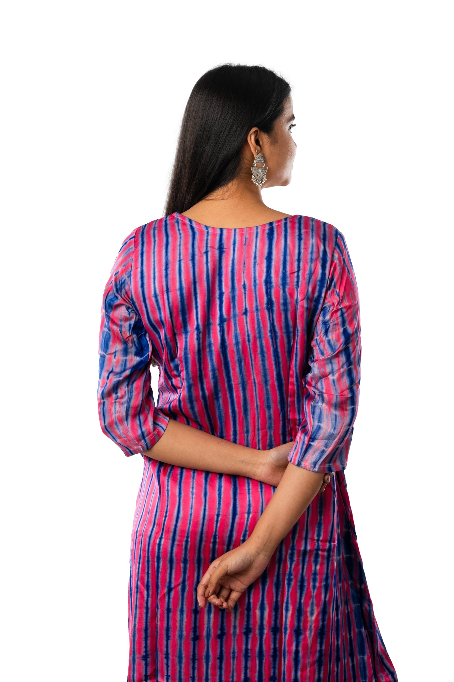 Pink Modal Shibori One Piece Cum Kurta