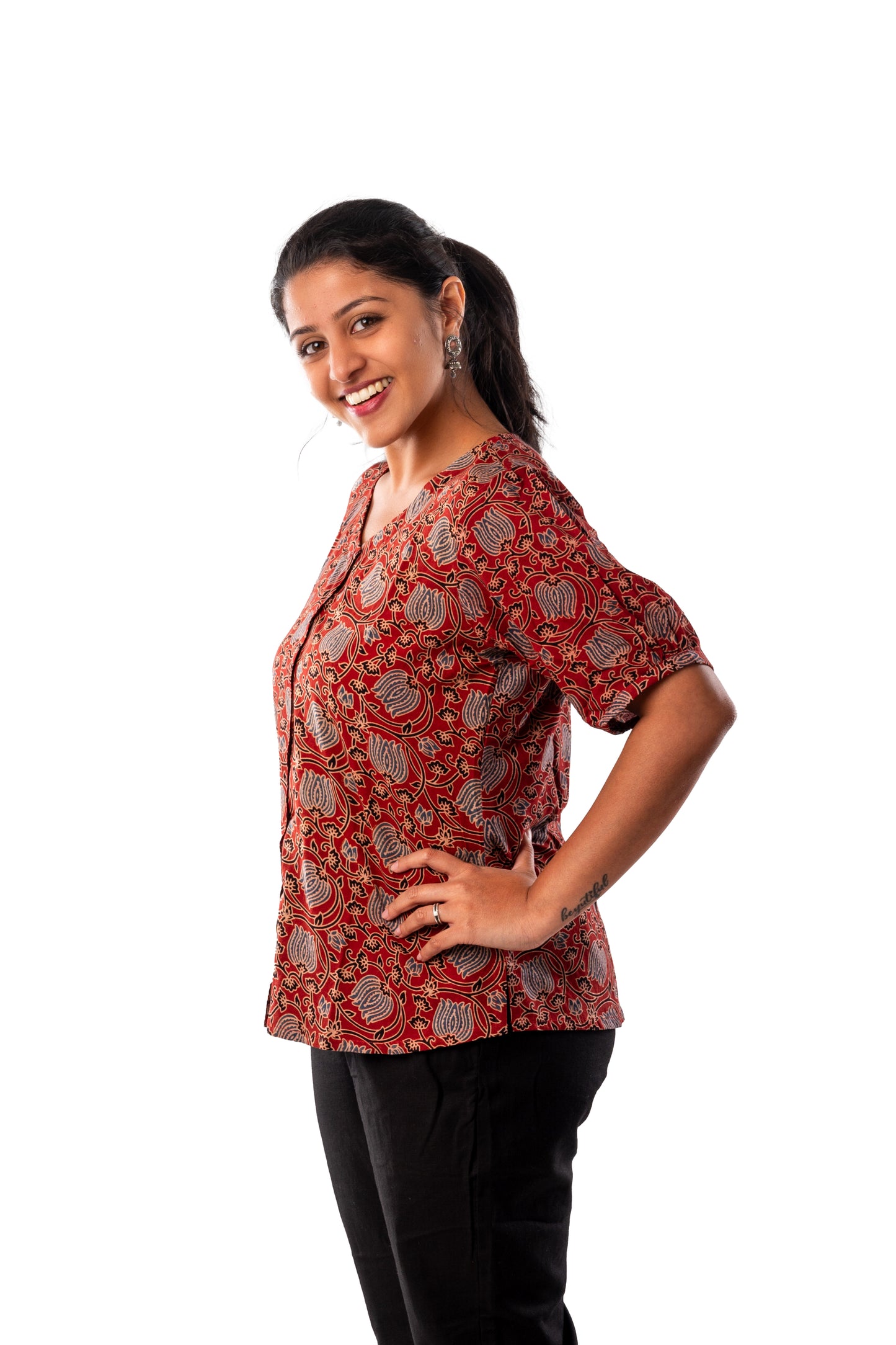 Red Pure Ajrakh Shirt
