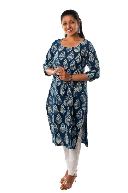 Indigo Kantha Cotton Kurta