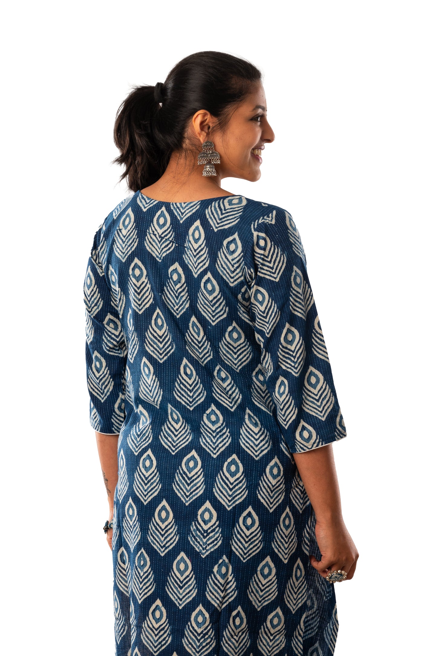 Indigo Kantha Cotton Kurta