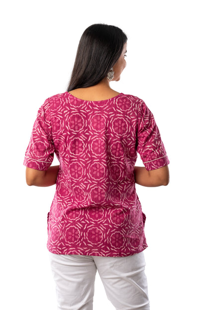 Magenta Kantha Cotton Top