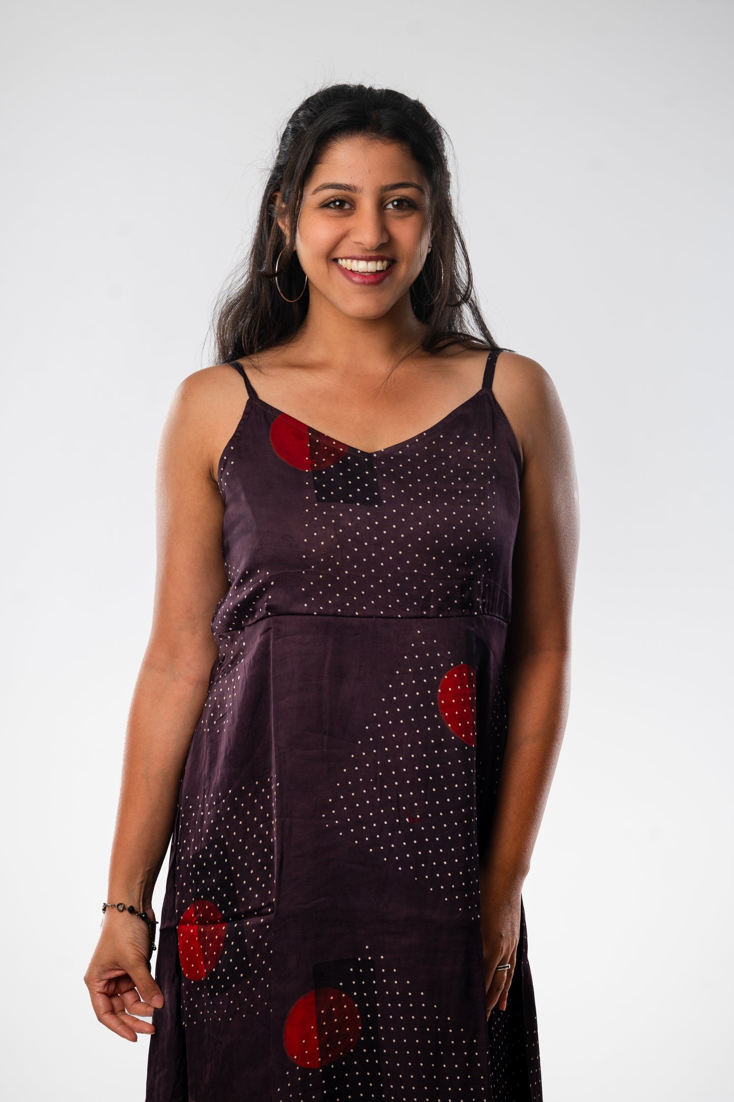 Brown Modal Ajrakh Spaghetti One Piece