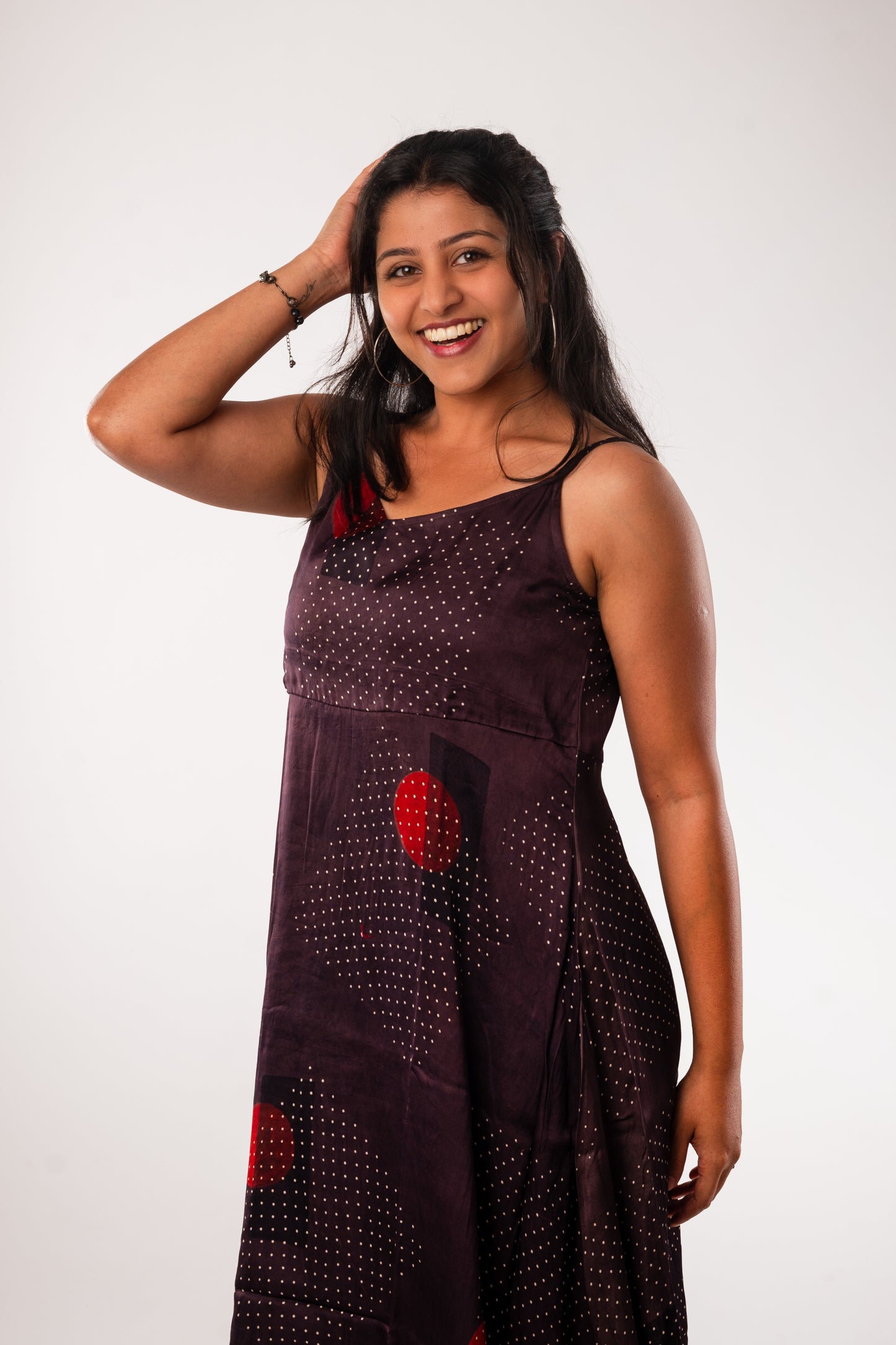 Brown Modal Ajrakh Spaghetti One Piece