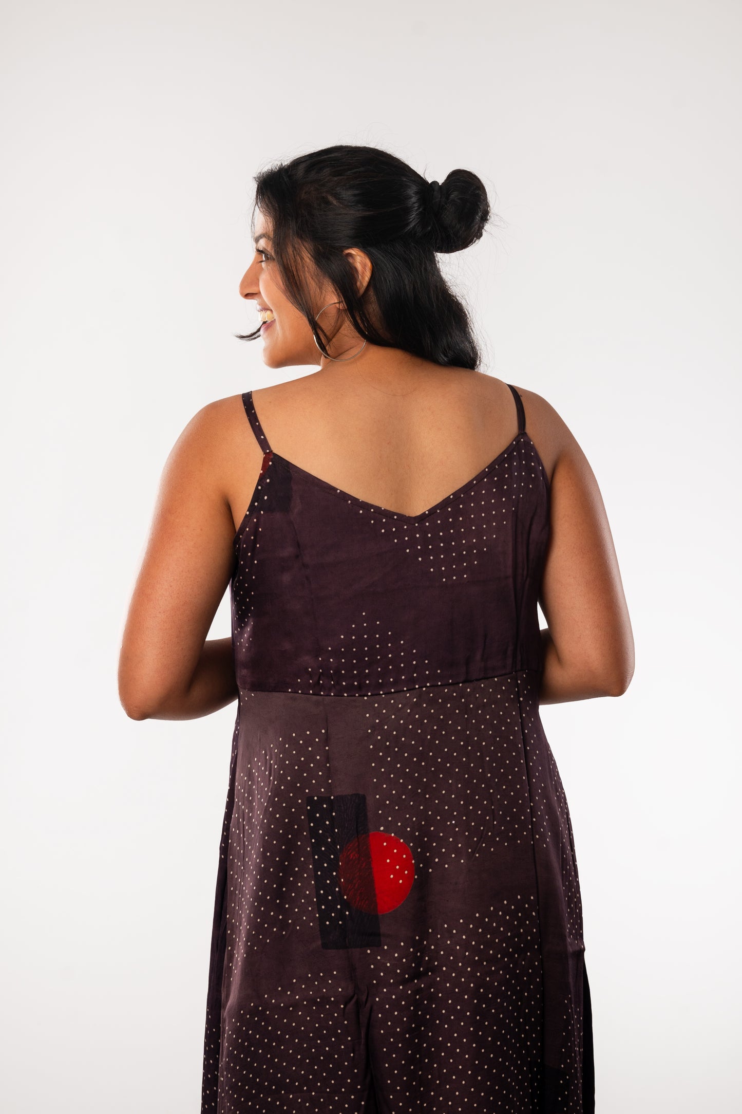 Brown Modal Ajrakh Spaghetti One Piece