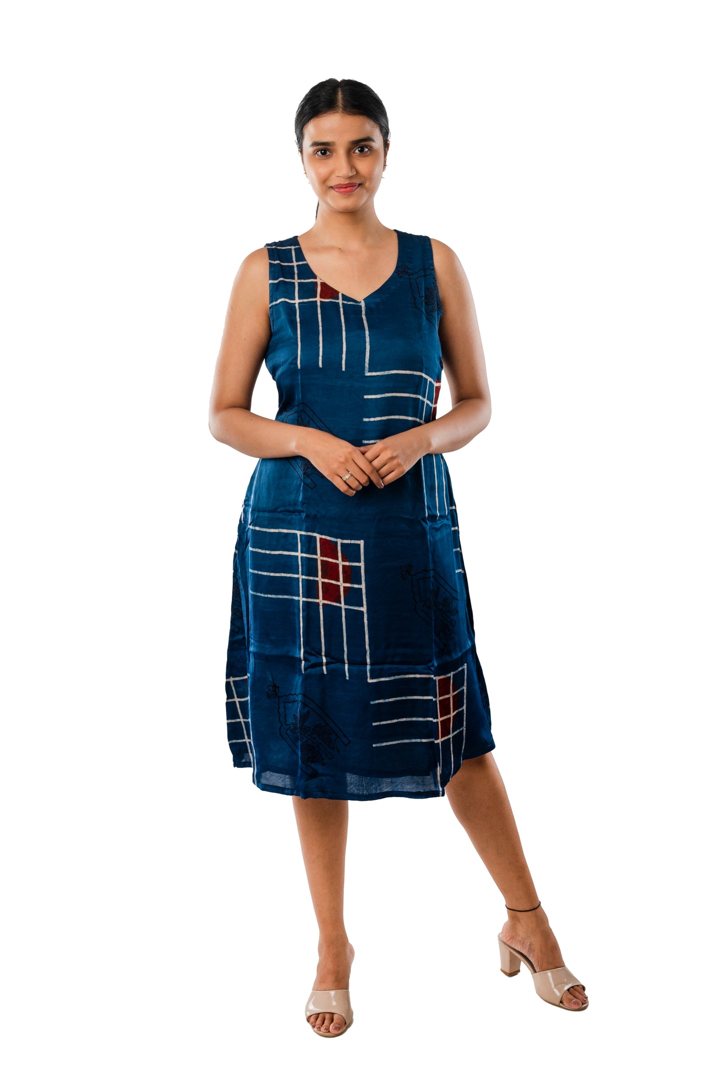 Indigo Modal Ajrakh Sleeveless One Piece