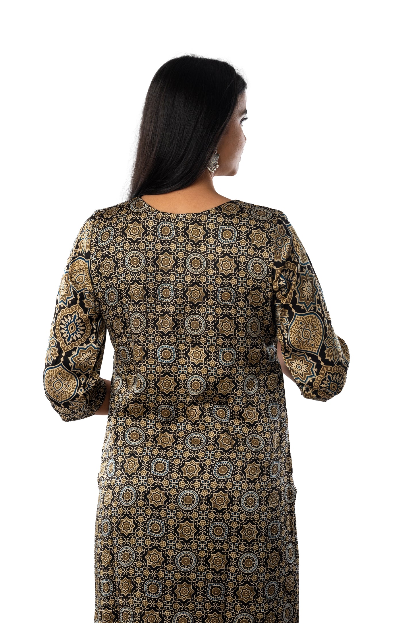 Black Modal Ajrakh Kurta
