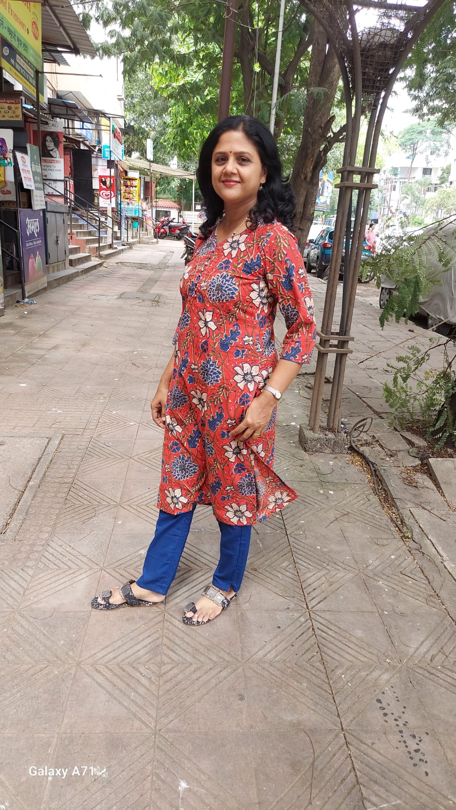 Red Bagru Kalamkari Handblock Printed Kurta