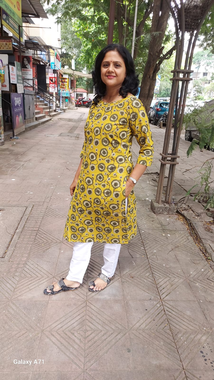 Mustard Yellow Bagru Kalamkari Handblock Printed Kurta