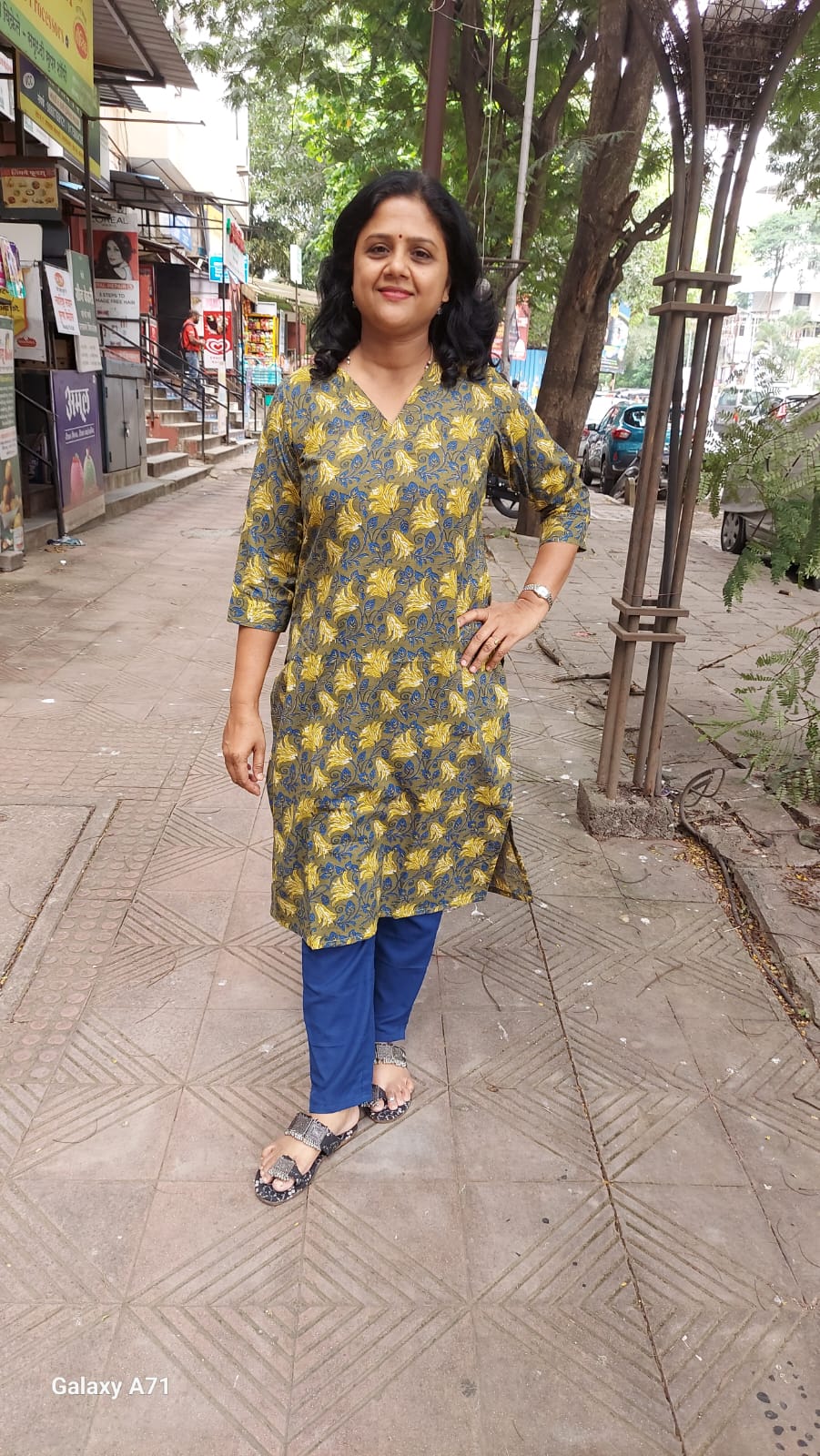 Mehendi Green Bagru Kalamkari Handblock Printed Cotton Kurta