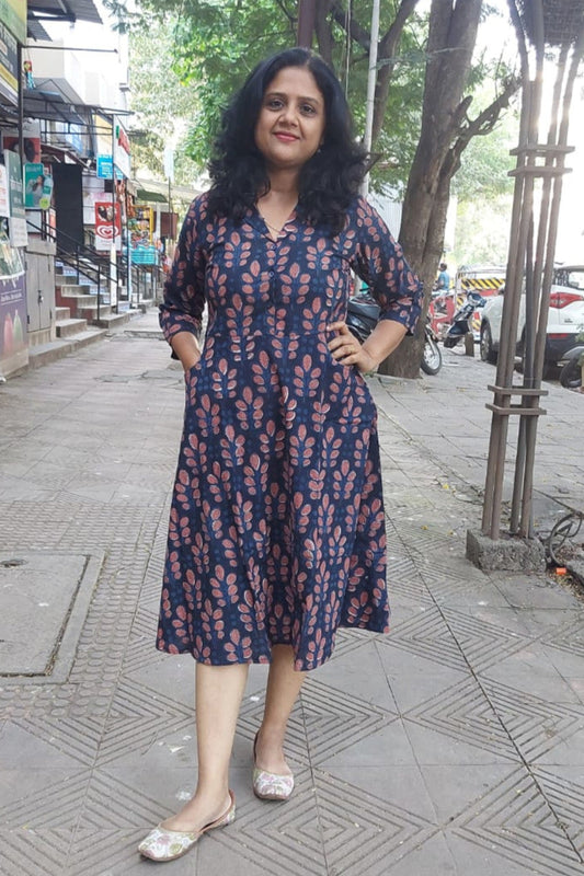 Jahota handblock printed Indigo One Piece