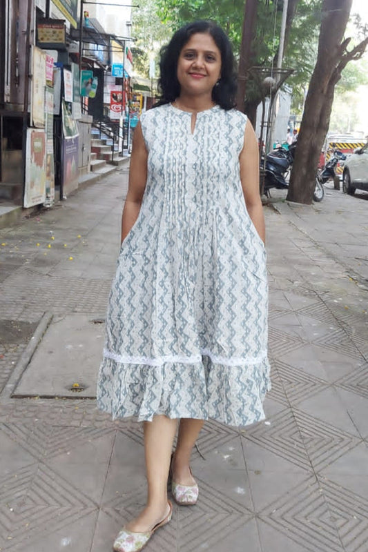 Jahota handblock printed Grey One Piece