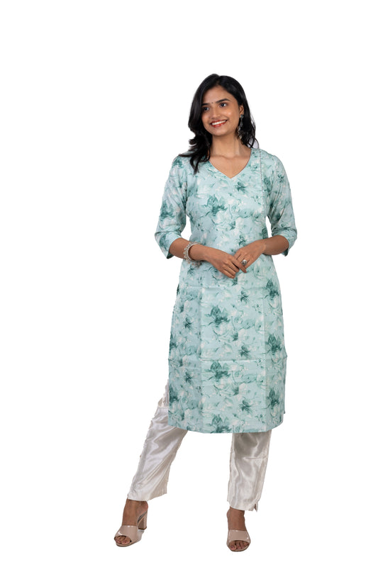 Pista Green Premium Cotton Kurta