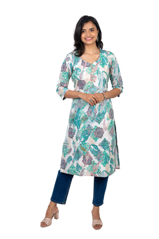 Green Premium Pure cotton Kurta