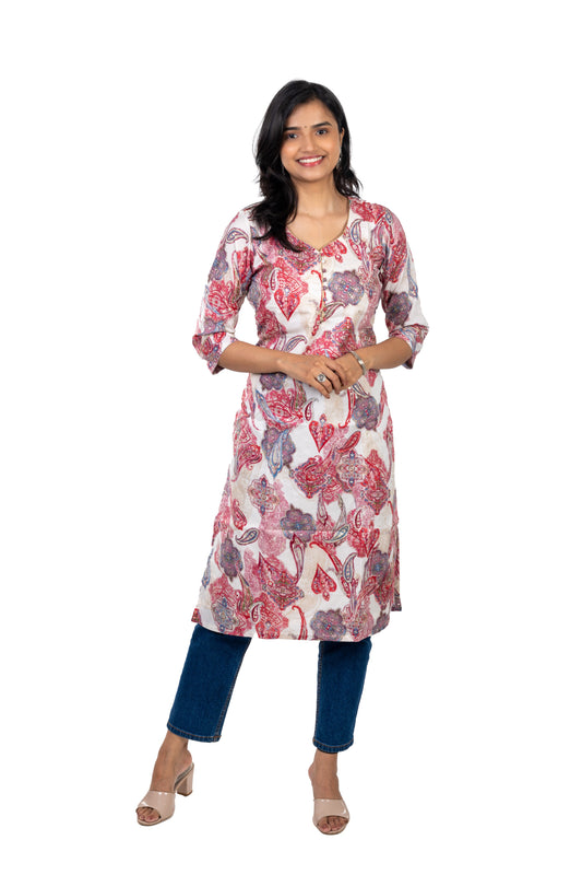 Red Premium Pure cotton Kurta