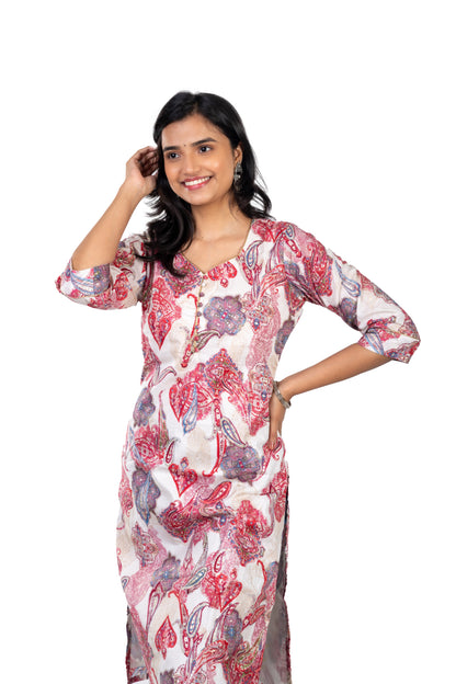 Red Premium Pure cotton Kurta