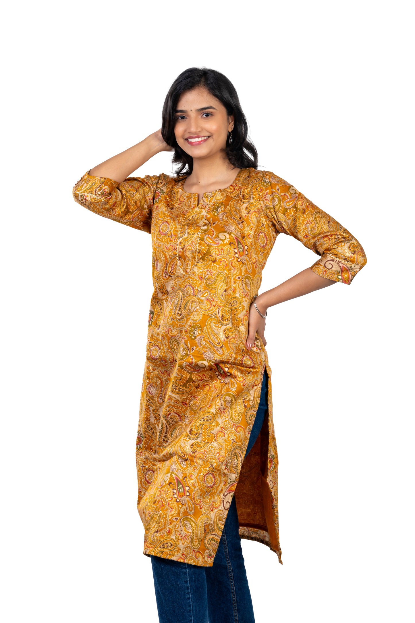 Mustard Yellow Premium Pure cotton Kurta