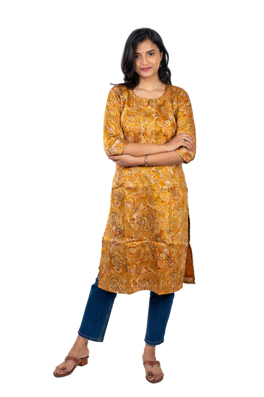 Mustard Yellow Premium Pure cotton Kurta