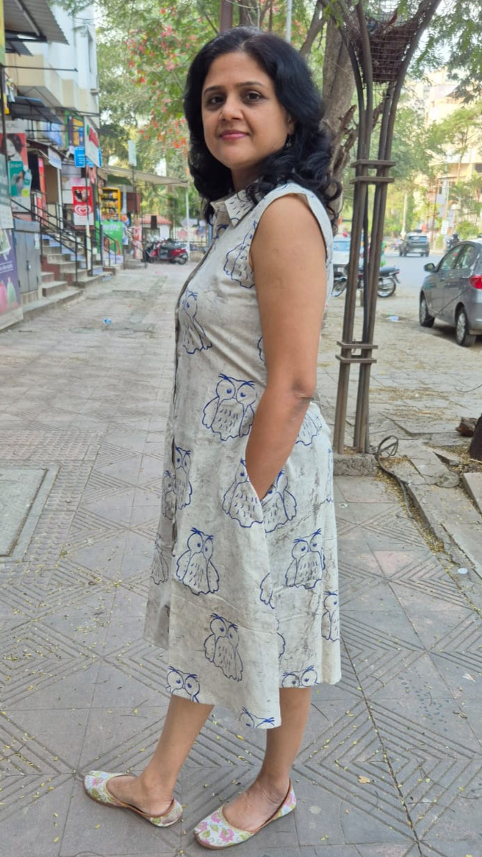 Clay Cracks Dabu Sleeveless One Piece