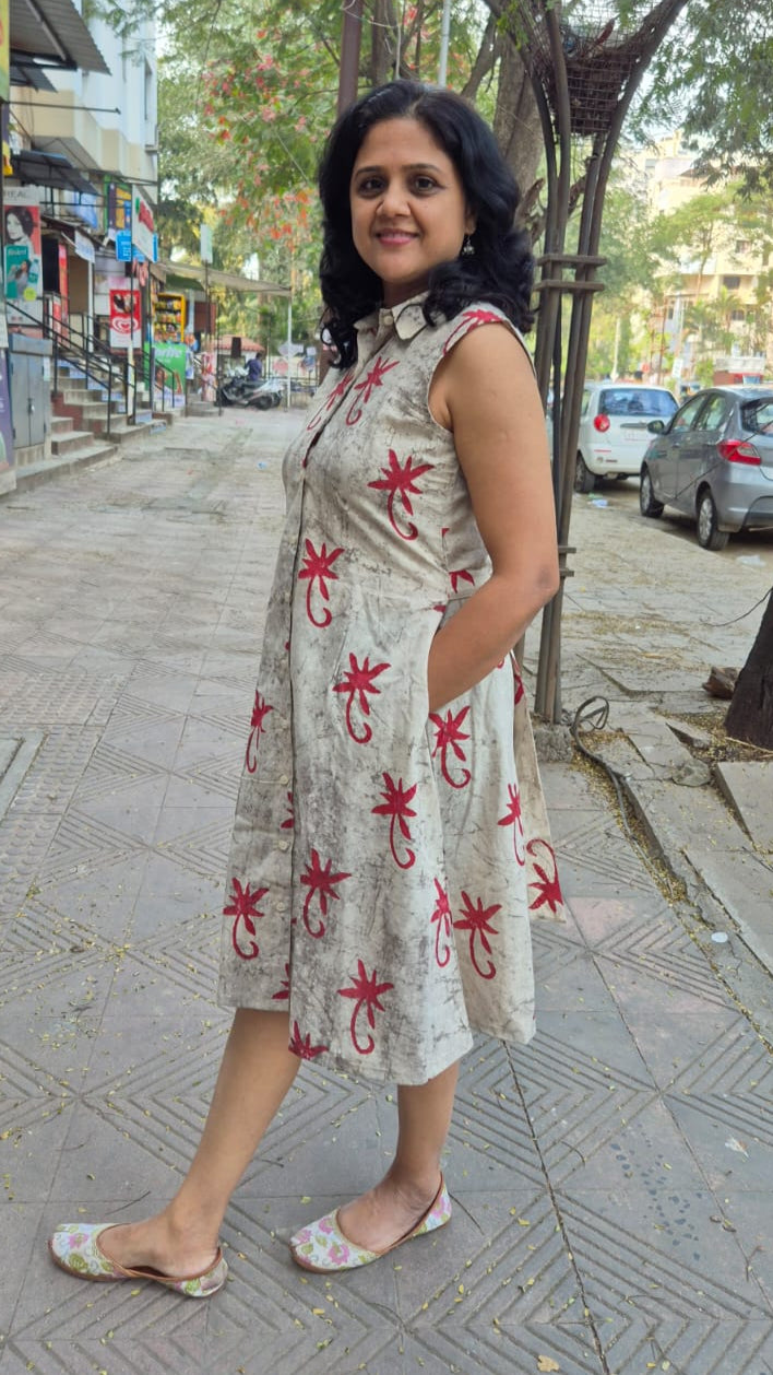 Clay Cracks Dabu Sleeveless One Piece
