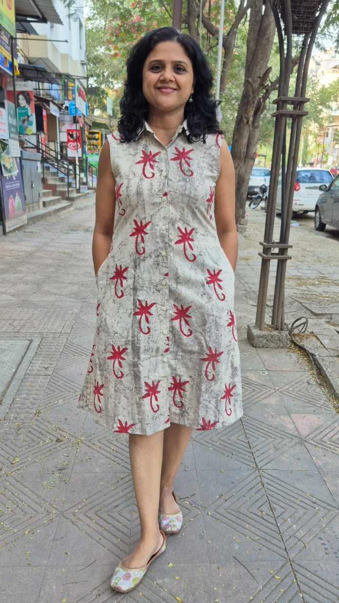 Clay Cracks Dabu Sleeveless One Piece