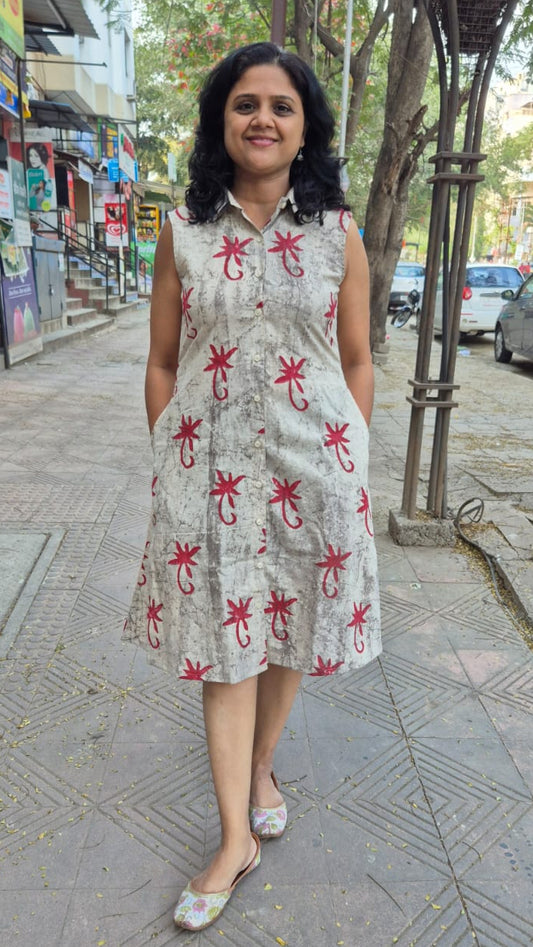 Clay Cracks Dabu Sleeveless One Piece