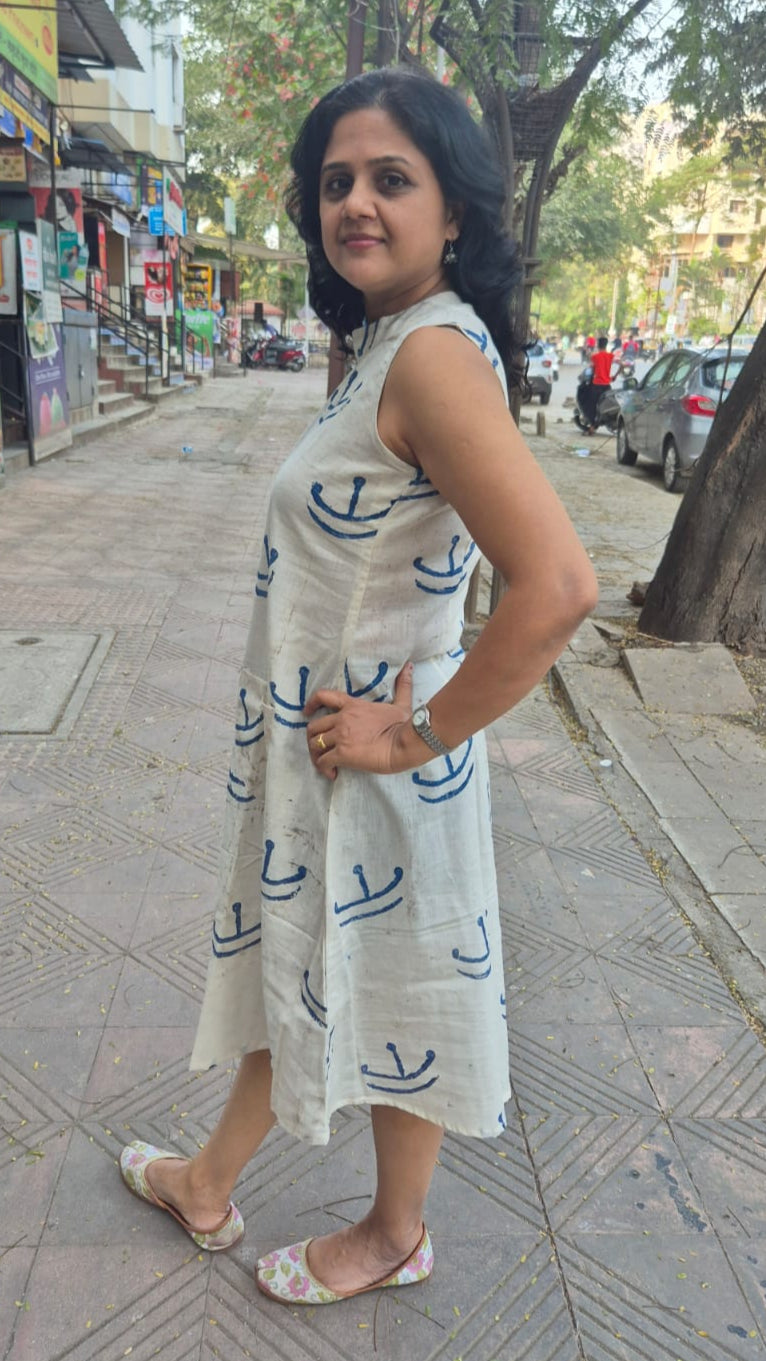 Clay Cracks Dabu Sleeveless One Piece