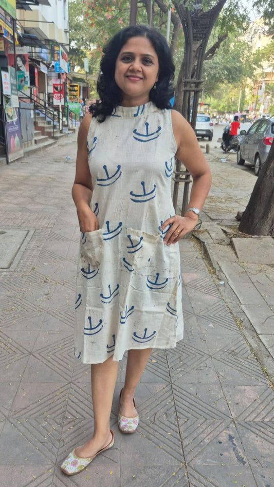 Clay Cracks Dabu Sleeveless One Piece